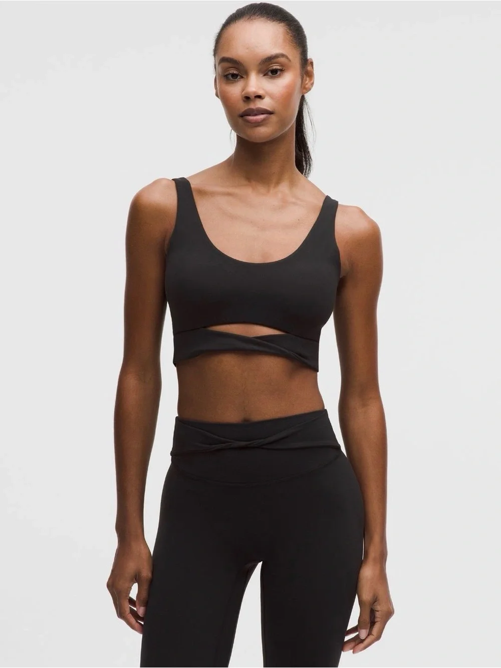 Lululemon Set | Nulu Twist-Front Scoop-Neck Bra & Legging | Black